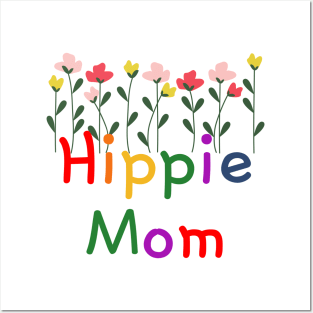 Hippie Mom With Flowers Posters and Art